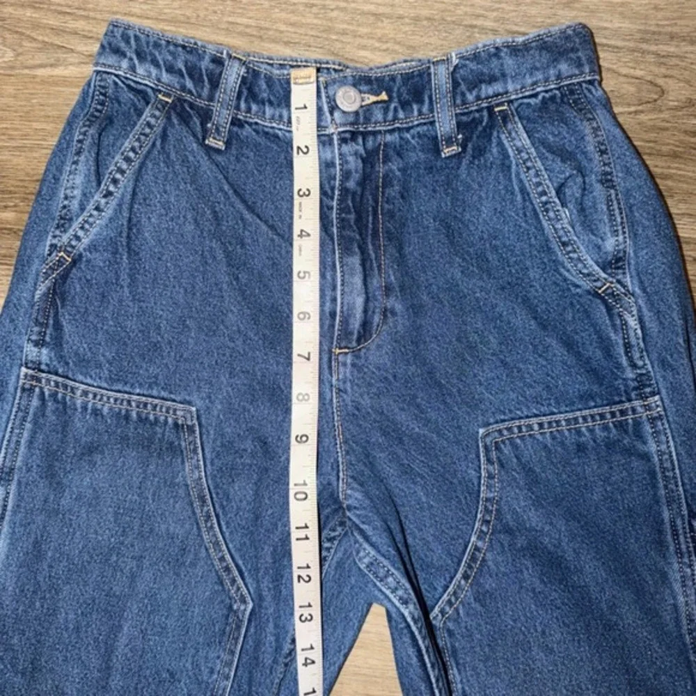 Old Navy Carpenter Jeans Kids 12 Blue Denim High Rise Relaxed‎ Built In Tough